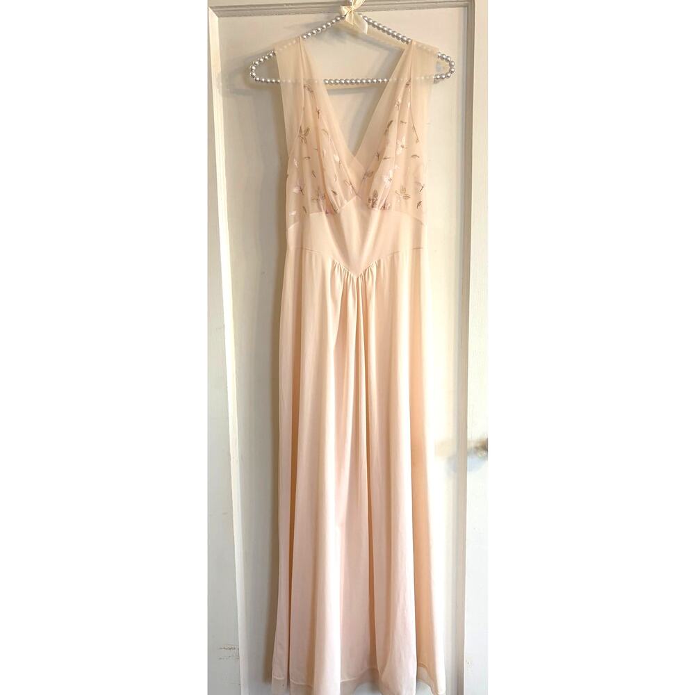 VTG Vanity Fair 1960's Soft Pink Tricot Lace Nightgown Size 34